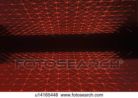 Space special effects composite of opposing grids of red laser light against a black starless sky View Large Photo Image Stock Photo - Space special effects composite of opposing grids of red laser light against a black starless sky. Fotosearch