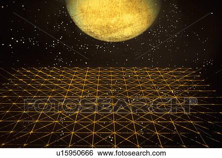 A glowing orange crystal sphere against a starry background rising over a colored grid extending to the horizon View Large Photo Image Stock Photograph - A glowing orange crystal sphere against a starry background rising over a colored grid extending to the horizon. Fotosearch