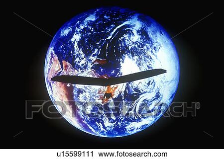 Stock Image - Earth and a hang glider as viewed from space. Fotosearch