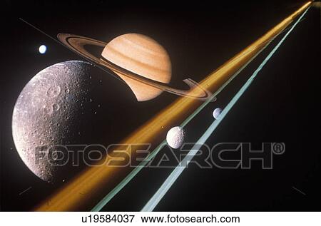 Space special effects composite with moons, Saturn, stars and laser light View Large Photo Image Stock Photo - Space special effects composite with moons, Saturn, stars and laser light. Fotosearch