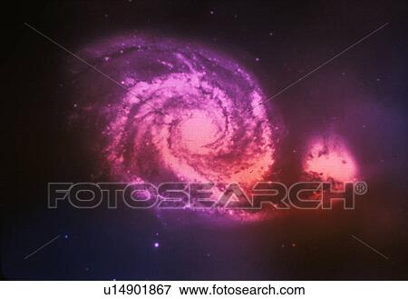 Stock Photo - Whirlpool Galaxy M51 in the constellation Canes Venatici. Fotosearch