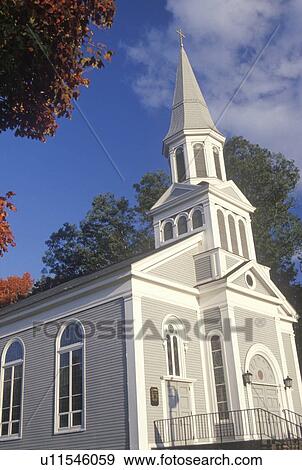 Stock Photo - Church on a fall day. Fotosearch