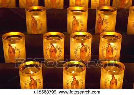 Lit Candles inside Cathedral View Large Photo Image Stock Photo - Lit Candles inside Cathedral. Fotosearch