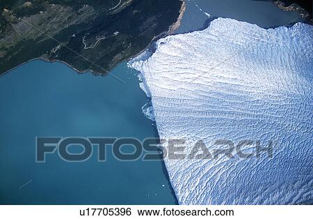 Stock Photograph - Aerial view of Perito Moreno Glacier near El Calafate. Fotosearch