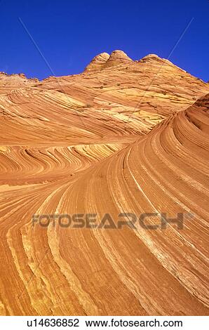 Stock Image - Close up of sandstone stripes, 'The Wave' on Kenab Coyote Butte. Fotosearch