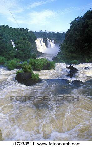 Downstream from Iguazu Waterfalls in Parque Nacional Iguazu View Large Photo Image Stock Image - Downstream from Iguazu Waterfalls in Parque Nacional Iguazu. Fotosearch