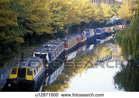 Stock Image - Canal boats. Fotosearch