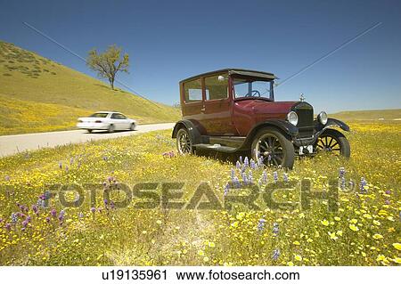 Model T parked alongside a scenic road View Large Photo Image Stock Image - Model T parked alongside a scenic road. Fotosearch