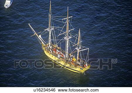 Aerial view of large sailboat View Large Photo Image Stock Photograph - Aerial view of large sailboat. Fotosearch