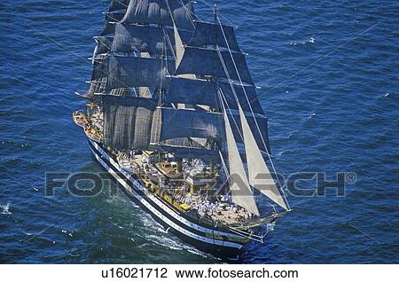 Overhead view of ship sailing View Large Photo Image Stock Image - Overhead view of ship sailing. Fotosearch