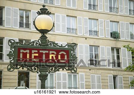 Vintage Metro Sign, Paris, France View Large Photo Image Stock Image - Vintage Metro Sign, Paris, France. Fotosearch