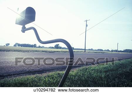 Stock Image - Goose-neck mailbox. Fotosearch