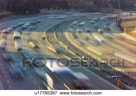 Rush hour traffic on the Hollywood Freeway View Large Photo Image Stock Photo - Rush hour traffic on the Hollywood Freeway. Fotosearch