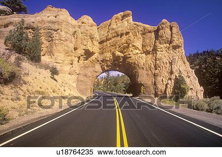 Stock Photography - The road to Bryce Canyon National Park in Utah. Fotosearch