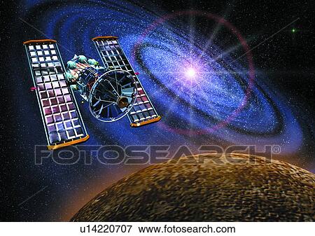Stock Photo - universe, black, planet, space, technology. Fotosearch