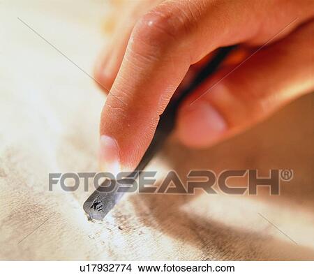 Picture - pen, hand, pencil, charcoal, stationary. Fotosearch