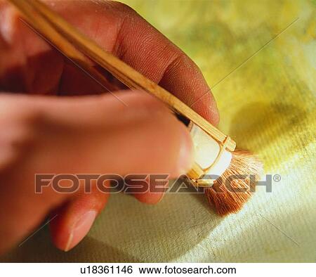 Stock Photograph - pen, hand, stationary, brush, painting. Fotosearch