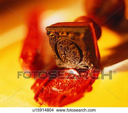 Picture - pen, seal, wax, stationary. Fotosearch