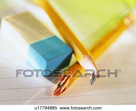 Stock Photography - pen, stationary, pencil, eraser, rubber. Fotosearch