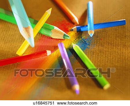 Stock Image - pen, stationary, pencil, pencil, colored. Fotosearch