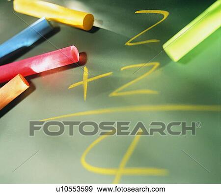 Stock Photo - stationary, chalk, pen, blackboard. Fotosearch