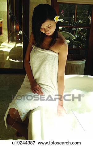 Playful, Leisure Activity, Bathroom, Bathtub, One Person View Large Photo Image Stock Photo - Playful, Leisure Activity, Bathroom, Bathtub, One Person. Fotosearch