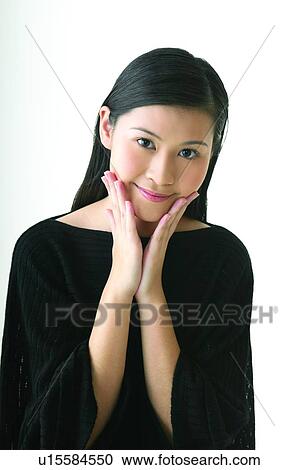 Stock Image - Black, Close-Up, Casual Clothing, Black Hair, Asian Ethnicity. Fotosearch