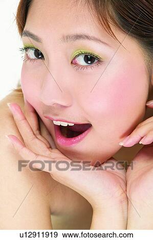 Brown Hair, Facial Expression, Close-Up, Asian Ethnicity View Large Photo Image Stock Photo - Brown Hair, Facial Expression, Close-Up, Asian Ethnicity. Fotosearch