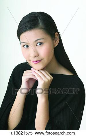 Waist-Up, Young Adult, Glamour, Black Hair, Beauty View Large Photo Image Stock Photography - Waist-Up, Young Adult, Glamour, Black Hair, Beauty. Fotosearch