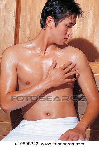 black hair, beautification, comforting, bare chest, indoor, one person, moisturizer View Large Photo Image Stock Photo - black hair, beautification, comforting, bare chest, indoor, one person, moisturizer. Fotosearch