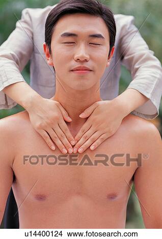 Picture - Man getting a massage. Fotosearch