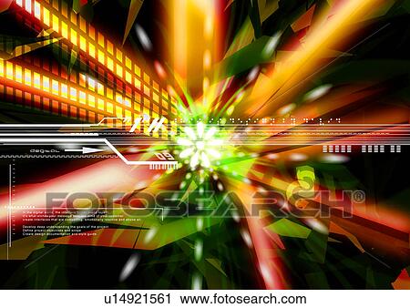 Stock Image - geometric, illusionary, system, arrangement, background, blasting space. Fotosearch