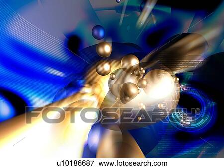 Stock Photo - illusionary, art, geometric pattern, technology, layer, abstract, overlay. Fotosearch