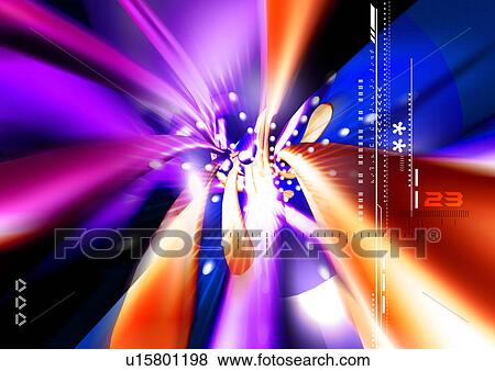 Stock Photo - pattern, technology, violet, digital design, grid, numerals. Fotosearch