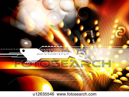Stock Photograph - technology, art, digital design, geometry, gold, system. Fotosearch