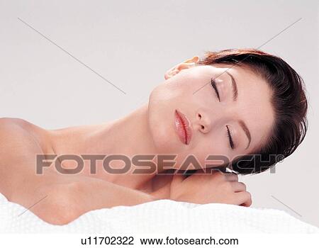 Stock Image - Close-Up, Young Adult, Bodycare. Fotosearch