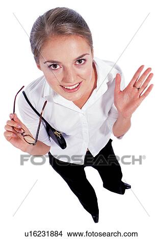 Picture - human cut outs, one person, white background, well-dressed. Fotosearch