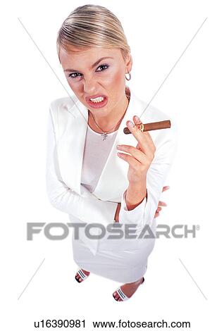 Stock Image - human cut outs, one person, white background, well-dressed. Fotosearch