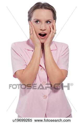 Stock Photography - human cut outs, one person, white background, well-dressed. Fotosearch