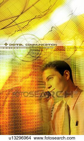 Close-up of a business executive superimposed on a background View Large Photo Image Picture - Close-up of a business executive superimposed on a background. Fotosearch