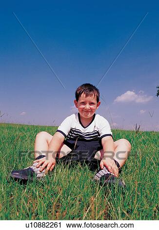 Stock Image - boy, cheerful, 6-7 years. Fotosearch