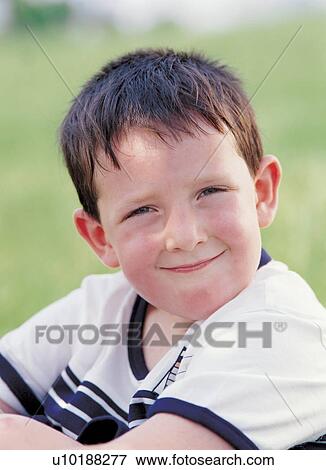 expression, happy, short hair, close-up, 6-7 years, one person View Large Photo Image Stock Photo - expression, happy, short hair, close-up, 6-7 years, one person. Fotosearch