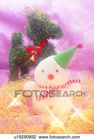 Stock Image - , Christmas, decoration, snow man, bell, holiday. Fotosearch