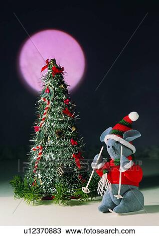 Stock Image - , Christmas, holiday, decoration, christmas tree, moon. Fotosearch