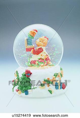 Stock Photo - , Christmas, holiday, decoration, glass, bear. Fotosearch
