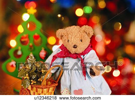Stock Photo - , decoration, holiday, Christmas, bear, dress. Fotosearch