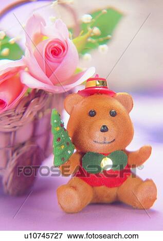 Stock Photo - , decoration, holiday, Christmas, rose, basket. Fotosearch