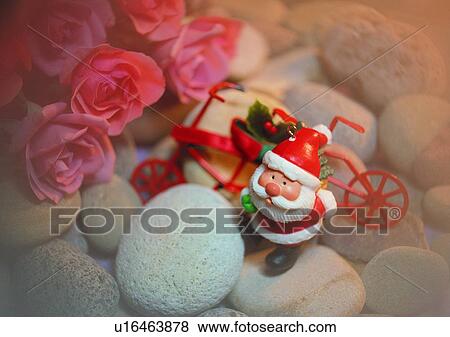 , decoration, holiday, Christmas, santa claus, bicycle View Large Photo Image Stock Photo - , decoration, holiday, Christmas, santa claus, bicycle. Fotosearch