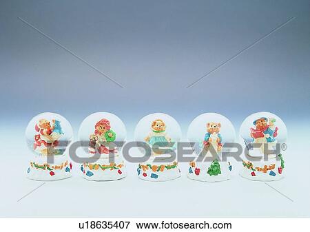 Stock Photo - , decoration, holiday, Christmas, snow ball, bear. Fotosearch