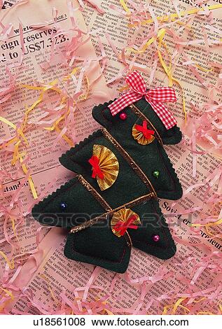 Stock Photo - , decoration, holiday, Christmas, christmas tree, newspaper. Fotosearch
